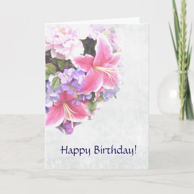 Tarjeta Cumpleaños de Floral Bouquet (Anverso)