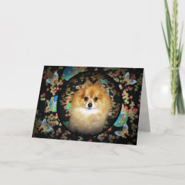 Tarjeta Cumpleaños de Floral Pomerania
