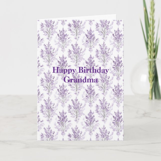 Tarjeta Cumpleaños de Flores de Lavanda (Anverso)