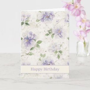 Tarjeta Cumpleaños de flores de lavanda púrpura bonitas