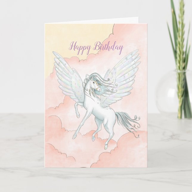 Tarjeta Cumpleaños de Flying Pegasus (Anverso)