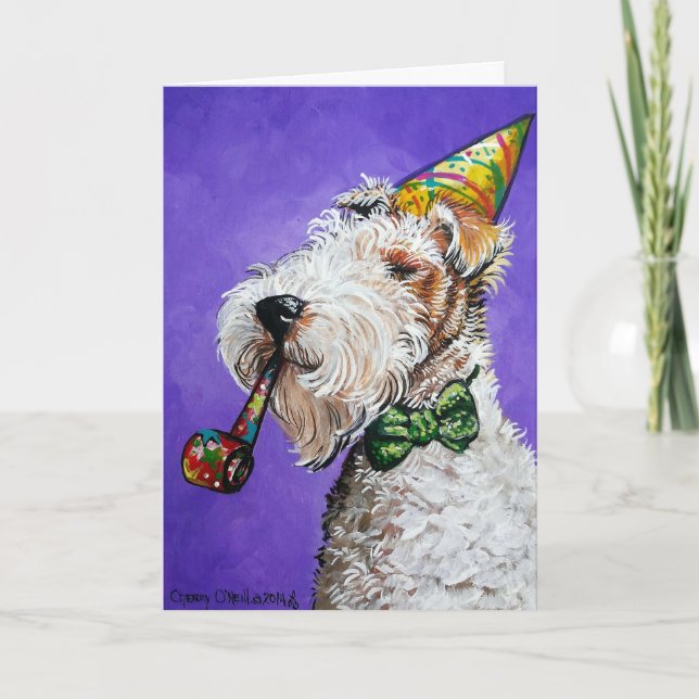Tarjeta Cumpleaños de Fox Terrier (Anverso)