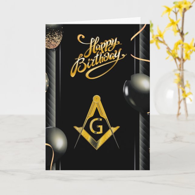 Tarjeta Cumpleaños de Freemason (flor amarilla)