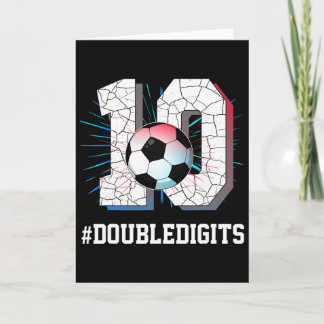 Tarjeta Cumpleaños de fútbol para niño de 10 años con dobl