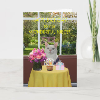Tarjeta Cumpleaños de gata femenina personalizable