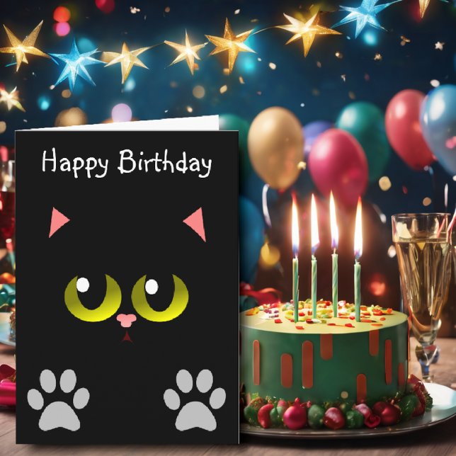 Tarjeta Cumpleaños de Gata Negra (Subido por el creador)