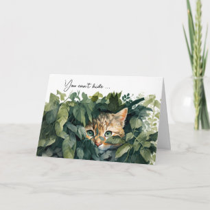 Tarjeta Cumpleaños De Gato En Verdes Sale