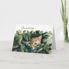 Tarjeta Cumpleaños De Gato En Verdes Sale