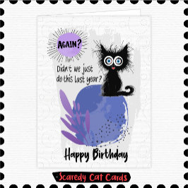 Tarjeta Cumpleaños de Gato Miedoso