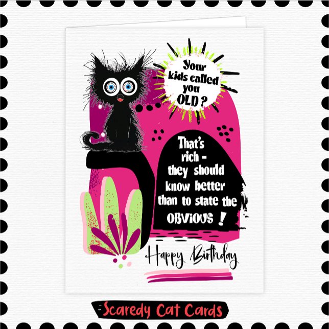 Tarjeta Cumpleaños de Gato Miedoso (Subido por el creador)