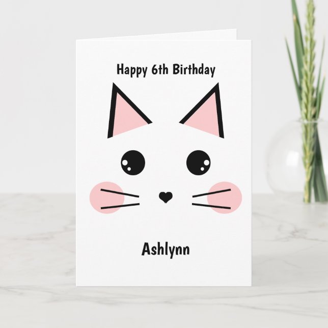 Tarjeta Cumpleaños de Gatos Kitty Personalizado (Anverso)