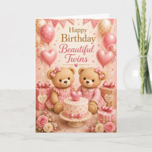 Tarjeta Cumpleaños de gemelas