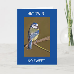 TARJETA CUMPLEAÑOS DE GEMELOS-SIN TWEETS DE ESTE PÁJARO