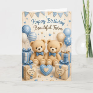 Tarjeta Cumpleaños de gemelos varones