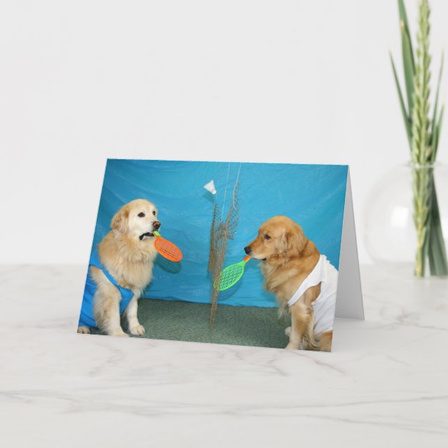 Tarjeta Cumpleaños de Golden Badminton (Anverso)