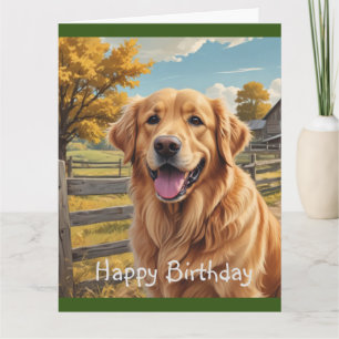 Tarjeta Cumpleaños de Golden Retriever