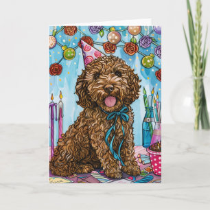Tarjeta Cumpleaños de Goldendoodle