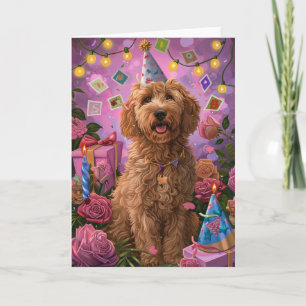 Tarjeta Cumpleaños de Goldendoodle