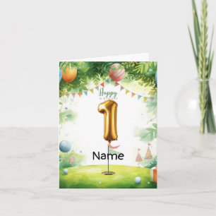 Tarjeta Cumpleaños de golf 1er cumpleaños golfista de un a