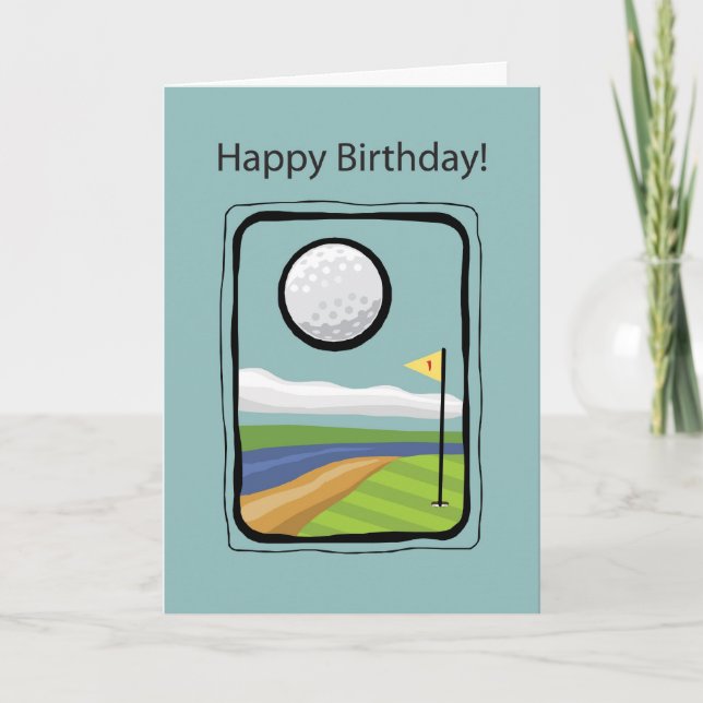 Tarjeta Cumpleaños de Golf con Marco 2729 (Anverso)