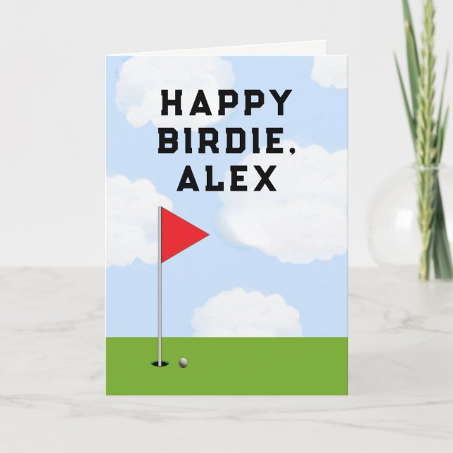 Tarjeta Cumpleaños de Golf Divertido (Anverso)