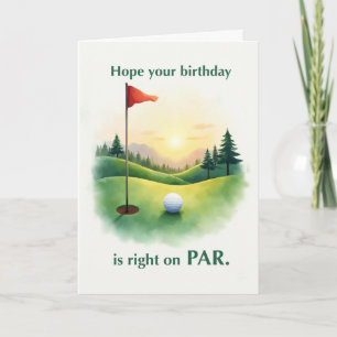 Tarjeta Cumpleaños de Golf Divertido Al Nivel Acuarela Ver