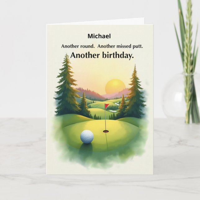 Tarjeta Cumpleaños de Golf Divertido Putt Perdido Humor Pe (Anverso)