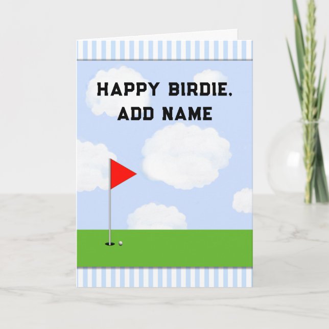 Tarjeta Cumpleaños de Golf Personalizado (Anverso)