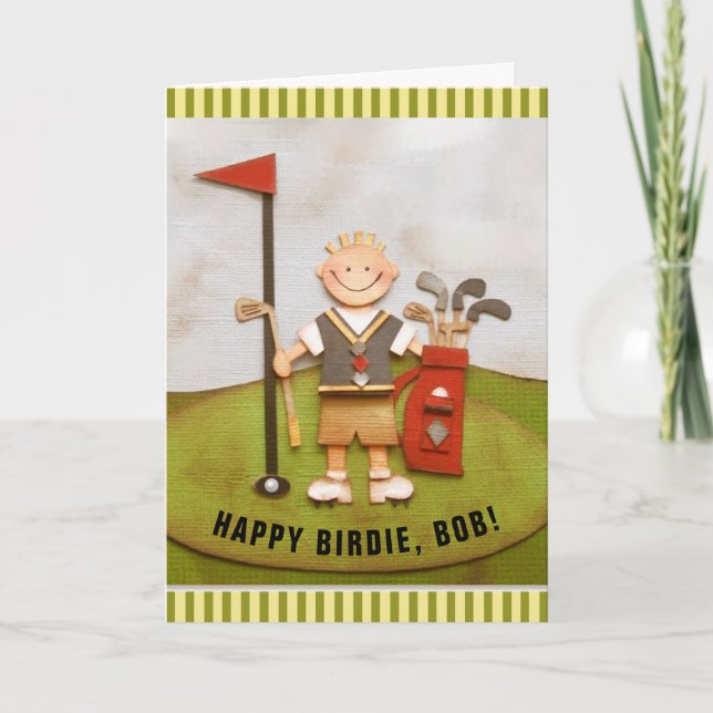 Tarjeta Cumpleaños de Golf Personalizado (Anverso)