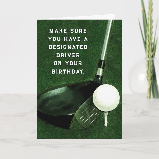 Tarjeta Cumpleaños de Golf Personalizado (Anverso)