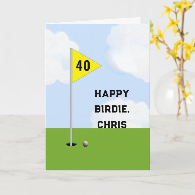 Tarjeta Cumpleaños de Golf Personalizado (flor amarilla)