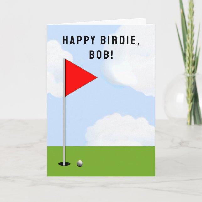 Tarjeta Cumpleaños de Golf Personalizado (Anverso)
