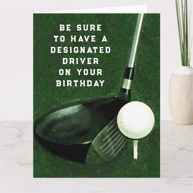 Tarjeta Cumpleaños de Golf Personalizado (Anverso)