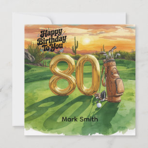 Tarjeta Cumpleaños de golfista con pelota de golf por sus