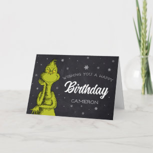 Tarjeta Cumpleaños de Grinch Chalkboard