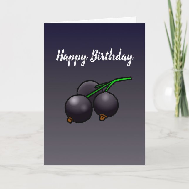 Tarjeta Cumpleaños de grosellas negras (Anverso)