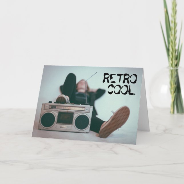 Tarjeta Cumpleaños de Guay de Boombox Retro 80 (Anverso)