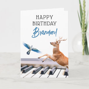 Tarjeta Cumpleaños de Guay White & Blue Animal Piano