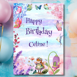 Tarjeta Cumpleaños de hada pequeña Feliz Cumpleaños