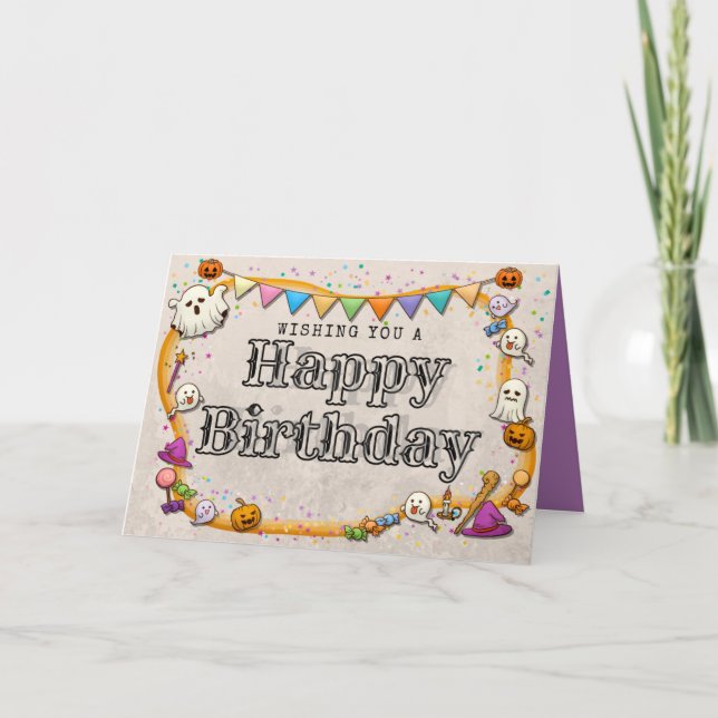 Tarjeta Cumpleaños de Halloween (Anverso)