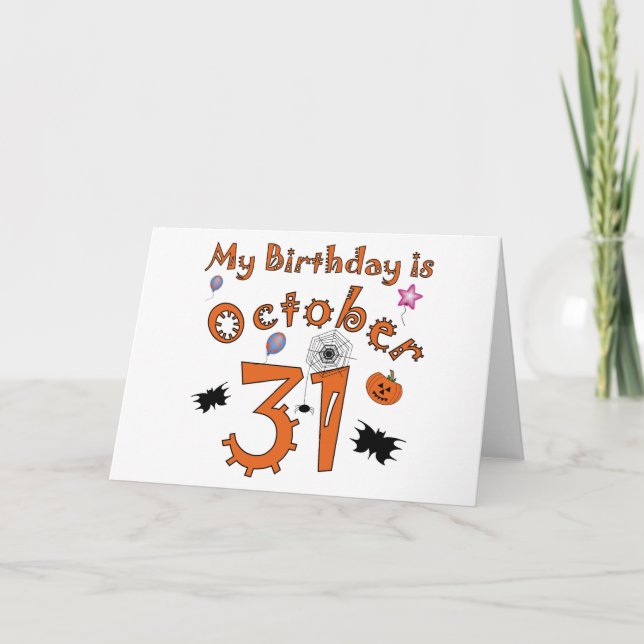 Tarjeta Cumpleaños de Halloween 31 de octubre (Anverso)