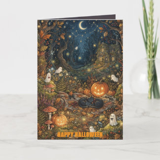 Tarjeta Cumpleaños de Halloween elegante y personalizado C