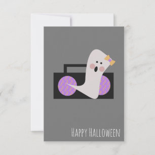 Tarjeta Cumpleaños de Halloween Fantasma Radio Amantes de 