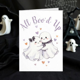 Tarjeta Cumpleaños de Halloween Lindo Fantasma Abrazado