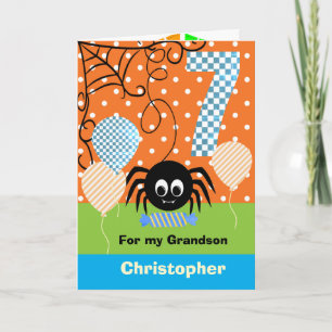 Tarjeta Cumpleaños de Halloween para nieto de 7 años