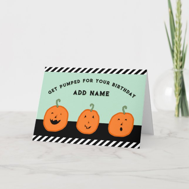 Tarjeta Cumpleaños de Halloween personalizado en octubre (Anverso)