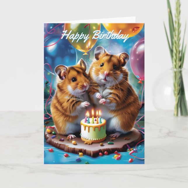 Tarjeta Cumpleaños de Hamsters (Anverso)