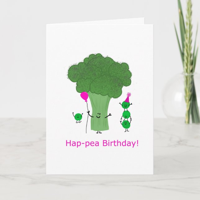 Tarjeta Cumpleaños de Hap-pea, Te amo Bunches Punny Card (Anverso)