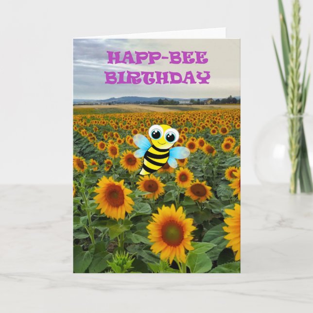 Tarjeta Cumpleaños de Happ-Bee (Anverso)