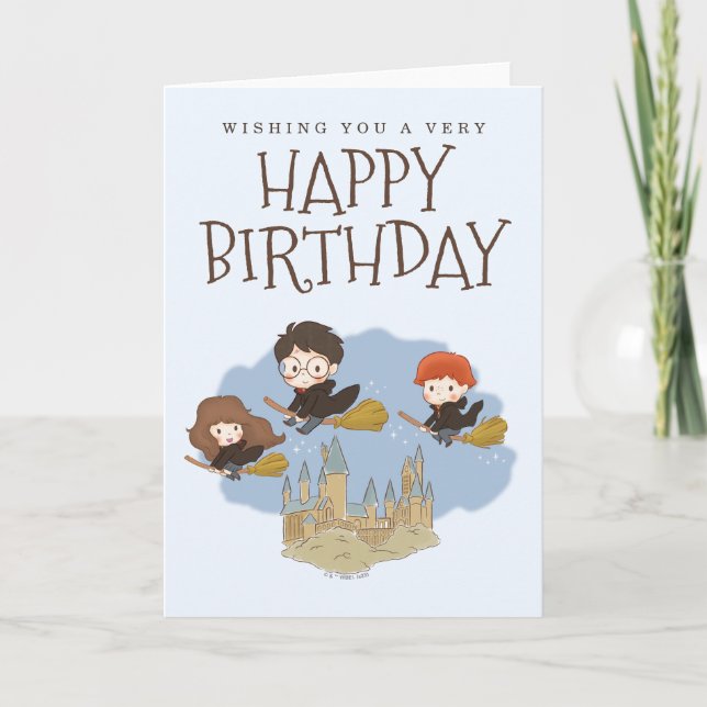 Tarjeta Cumpleaños de Harry Potter y Hogwarts (Anverso)